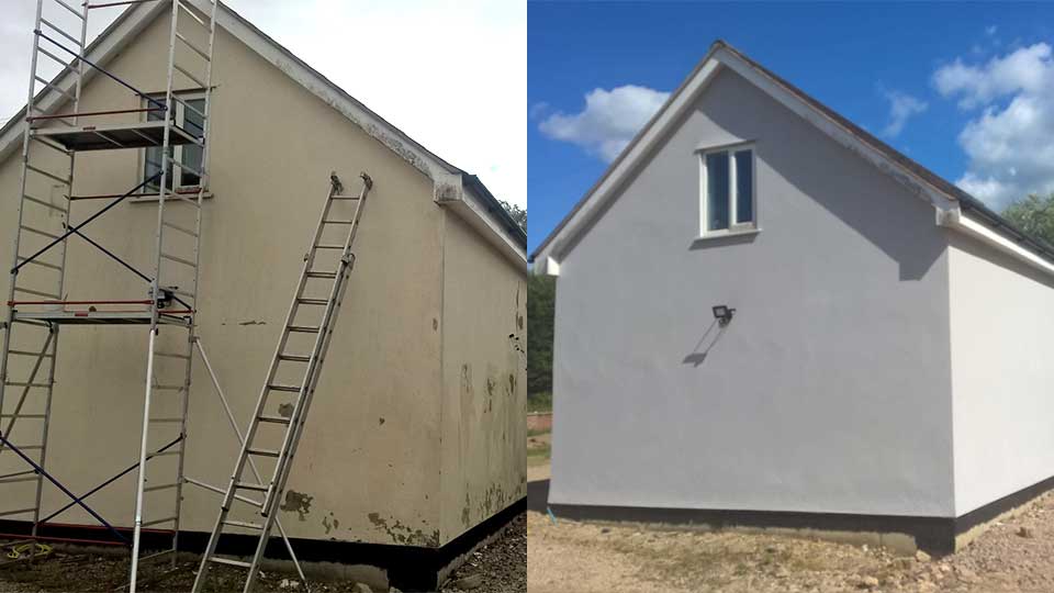 Before and after exterior Painting
